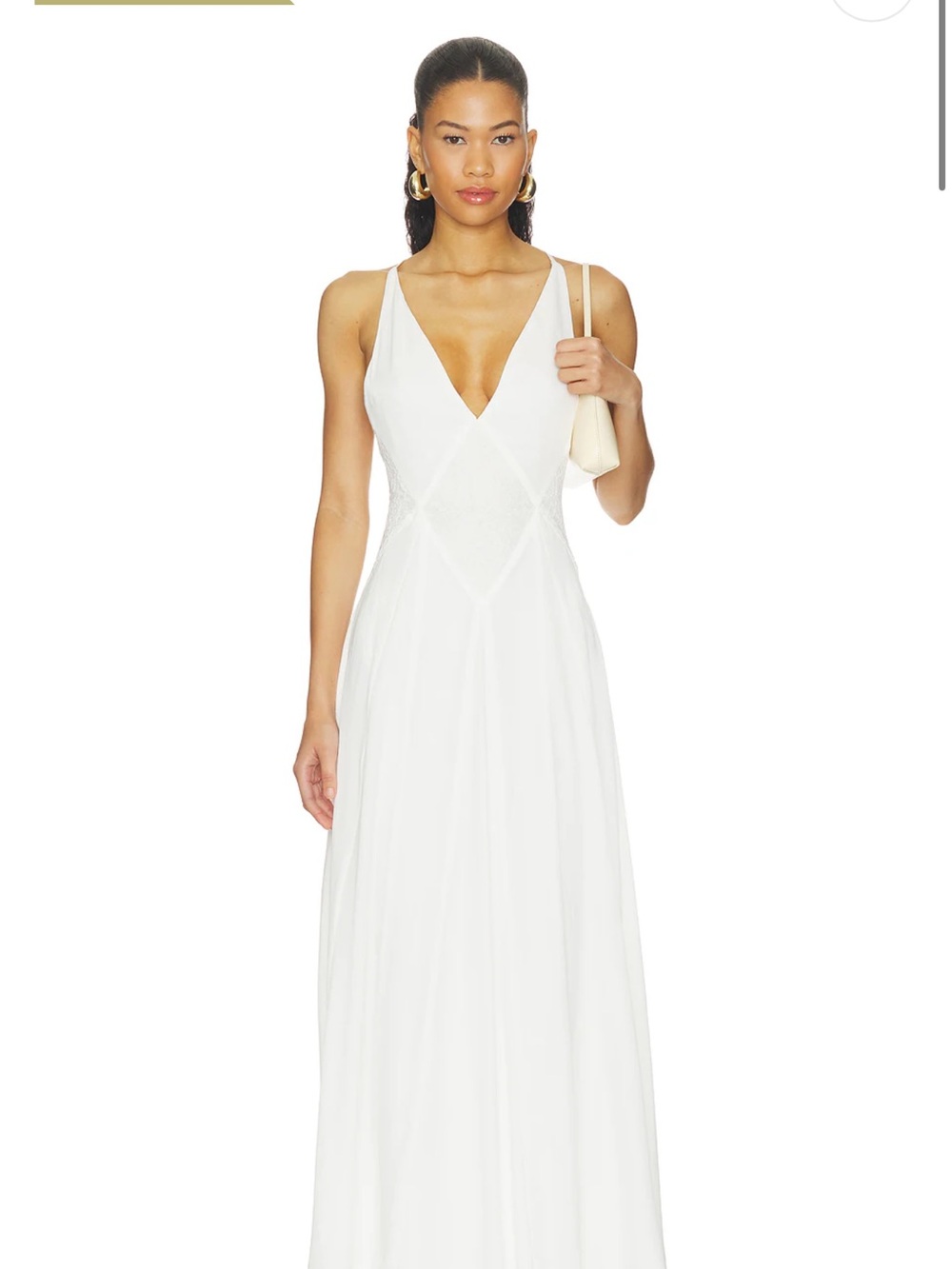 REVOLVE White V-Neck Sleeveless Maxi Gown